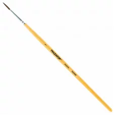 Кисть ПИФАГОР, ПОНИ, круглая, № 1, деревянная лакированная ручка, с колпачком, 200830