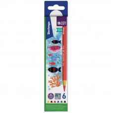 Карандаши акварельные Berlingo "SuperSoft. Рыбки", 06цв., трехгран., заточен., картон, европод 297241