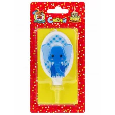 Свеча для торта Слоник Цифра 0 С-8334