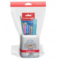 Набор настольный пластиковый ErichKrause Forte Cupids белый с голубой вставкой 57979