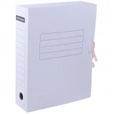 Папка архивная из микрогофрокартона OfficeSpace с завязками, ширина корешка 75мм, белый Спейс 158550