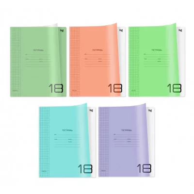 Тетрадь 18л., клетка BG "UniTone. MIX", пластиковая обложка 379142