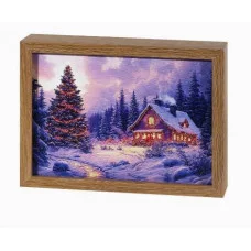 Светодиодный светильник Картина "Зимние пейзажи" (2 смен.карт.) 65 LED 16.5*21*4.5см СН-2844