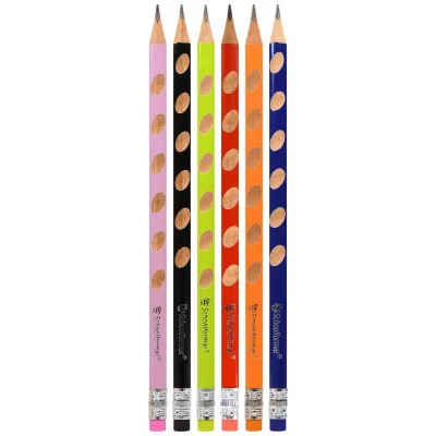 Карандаш чернографитный корпус дерев. Schoolformat ERGONOMIC НВ с ластиком заточенный трехгранный тубус 177185