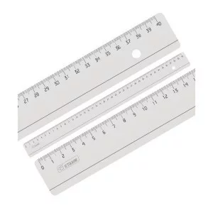 Линейка бесцветная, прозрачная, 40 см СТАММ C02587