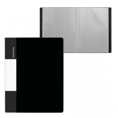 Папка с 100 вкладышами, А4, 50мм, 650 мкм, Alingar, пластик, матовые цвета ассорти AL6689