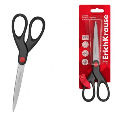 Ножницы ErichKrause Unity, 18см, черный 48157