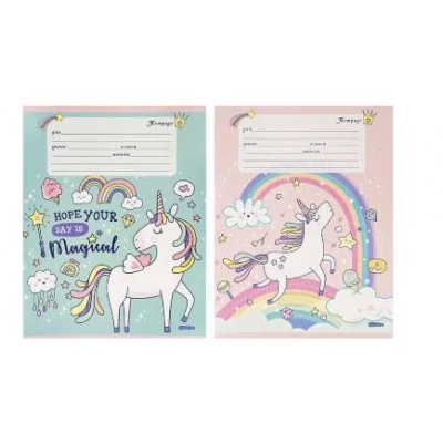 Тетрадь КЛЕТКА 12 л. МАГИЧЕСКИЕ ЕДИНОРОГИ (12-4331) цвет.мелов.обл.об 12-4331