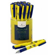 Ручка маслян. 1шт LOREX YOUTH.WILD SNEAKERS серия Double Soft 0,70 мм синий, резин.грип, кругл. прорезин 189556