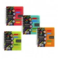 Записная книжка А6, Alingar, гребень, пластиковая обложка, с разделителями, ассорти, клетка, 120 л. Трендовые тона AL10563