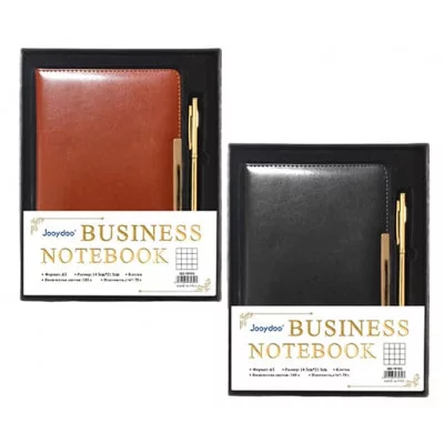 Набор подарочный QD-19103 Бизнес Записная книжка А5 140л. клетка, твердая обложка к/зам+ручка, цвета ассорти 1 40 327823