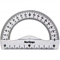 Транспортир 10см, 180° Berlingo "Spike", прозрачный, европодвес BERLINGO_ 248755