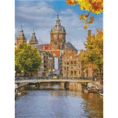 Алмаз мозаика (клас.) 30х40 см, с подр., с полн. заполн. (30 цв.) Осенний Амстердам (Арт. НД-0344)