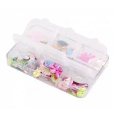 Набор для создания украшений-пайетки Alingar, 75х50х10 мм, "Sequins", фигурные(микс), пластик. пенал органайзер AL11560