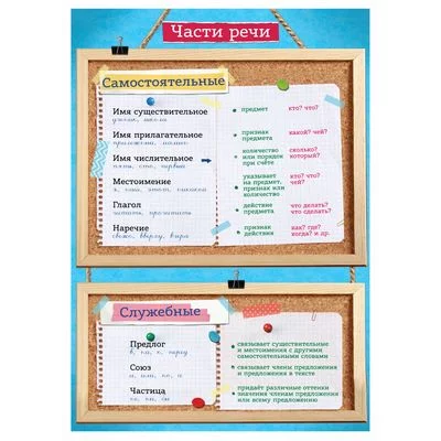 Плакат обучающий А4 "Части речи" 1224014