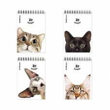Блокнот на спирали ErichKrause Котики, А6, 80 листов, клетка MIX-PACK 54296