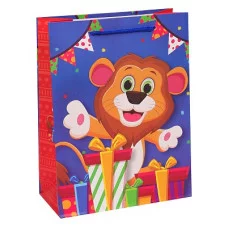 Dream cards Пакет подарочный с мат. лам. Львенок на дне рождения 26х32х10 см, 210 г ППК-1929 462-0-129-71929-2