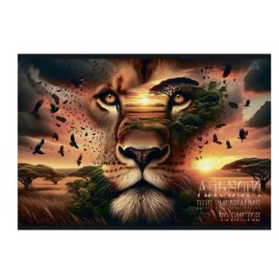 Альбом для рисования А4 40л., Alingar, на скрепке, мелованный картон (стандарт), 100 г/м2,  "Животные" AL10776