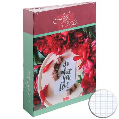 Тетрадь на кольцах 120л клетка ламин "Life Style" ассорти HATBER 120ТК5В1_23096 222220