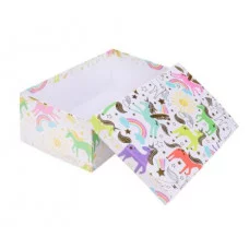 Коробка прямоугольная подарочная Радужные единороги 27X20X11.5 см РазборКОР-7816