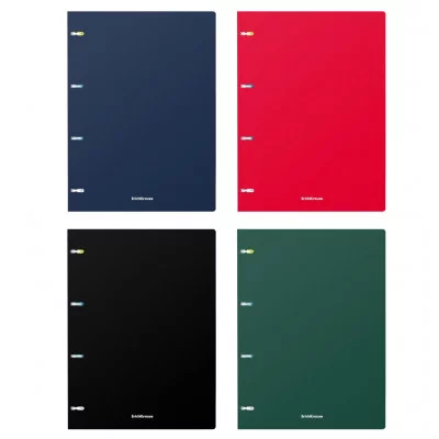 Тетрадь общая с пластиковой обложкой на кольцах ErichKrause® Classic, ассорти, А4, 80 листов, клетка 49678