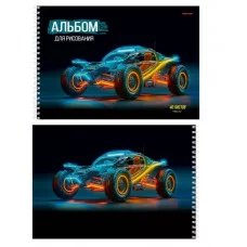 Альбом для рисования А4 40л. ЯРКИЙ ТРАНСПОРТ (40-5912) гребень, офсет 40-5912