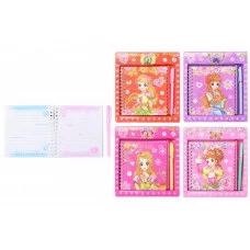 Блокнот детский+ручка ДЕВОЧКА в подарочной упаковке яркая, цветная обложка, рисунок-девочка МС-5392