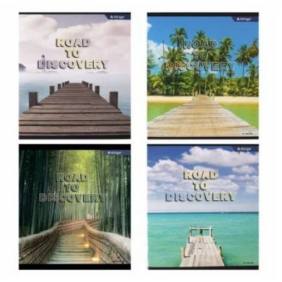 Тетрадь 36 л., А5, клетка, Alingar "Nature", скрепка, второй блок 60г/м2,  мелованный картон (стандарт) AL9894