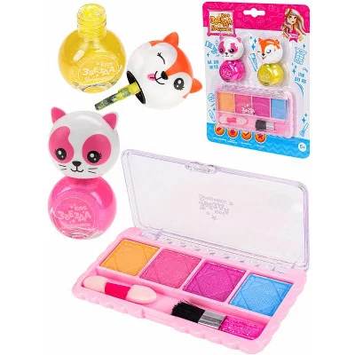 Набор детской косметики "Кошечка" (тени, лак для ногтей, апплик, кисть, цвет микс) ( Арт. КС-5224)