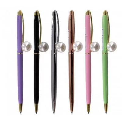 Ручка подарочная шариковая Alingar, синяя, 1.0 мм, металлический корпус, поворотный механизм, "Жемчуг", ассорти, карт. уп. AL10468