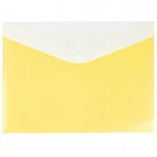 Папка-конверт на кнопке А4 Ice жёлтая с дополнительным карманом DV-0377IE-YE