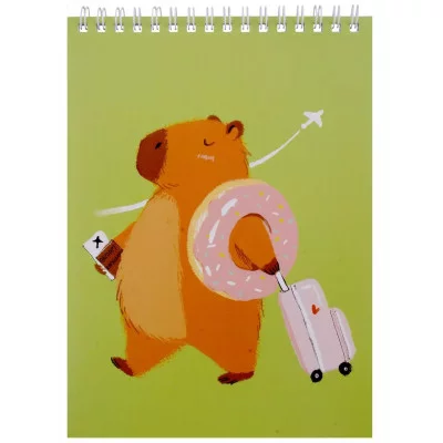 БЛОКНОТ А5, 60л. Гребень. Обложка мелованный картон. Клетка Капибар Капибаров Б2ЛСК560315