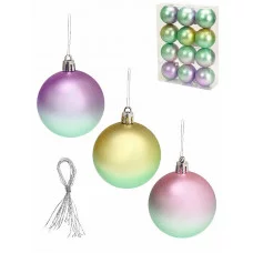 Набор ёлочных шаров 12 шт Чудеса, 6 см, нежные оттенки НУ-4189