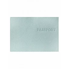Обложка для паспорта из натуральной кожи ФЛОТЕР, мята, тисн.конгрев"PASSPORT" ОП-5454