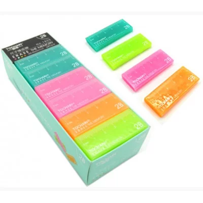 Ластик TOCHAIN DI-695/CP-92 "Линейка" 55*22х7мм прямоугольный, цвета ассорти, №1805 322869