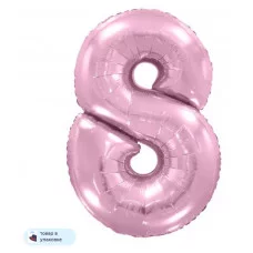 Шар (40\'\'/102 см) Цифра, 8, Розовый, Макарунс, 1 шт. в уп. B901768RS