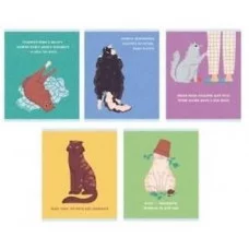 Тетрадь 80л., А5, клетка, Канц-Эксмо "Кошачья философия", скрепка, мелованный картон, 5 дизайнов ТК808322