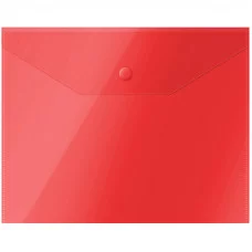 Папка-конверт на кнопке OfficeSpace А5 (190*240мм), 150мкм, полупрозрачная, красная 267530