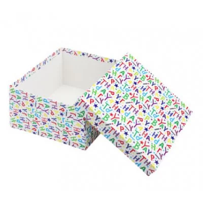 Коробка квадратная подарочная 1 шт Буквы 21,5 х 21,5 х 11 см РазборПП-4538