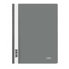 Папка-скоросшиватель пластик. СТАММ А4, 180мкм, серая с прозр. верхом 356766