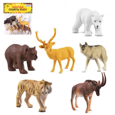 ТМ "КОМПАНИЯ ДРУЗЕЙ", серия "Животные планеты Земля", набор "Дикие Животные Севера", 6шт, в/п JB0207198