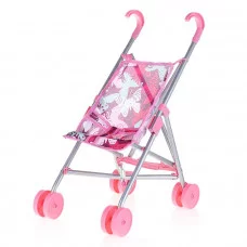 Коляска для кукол, металлическая, складная, прогулочная, цвет бабочки 9307