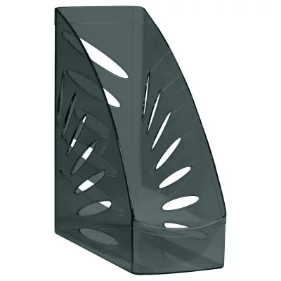 Лоток для бумаг вертикальный СТАММ "Тропик", тонированный черный, ширина 110мм 351547