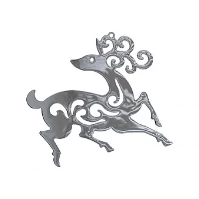 Металлическая подвеска "Олень", 11,4х10,2 см, серебро