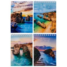 БЛОКНОТ А6 60л. МОРСКИЕ КРАСОТЫ Б60-0460 ассорти, на гребне