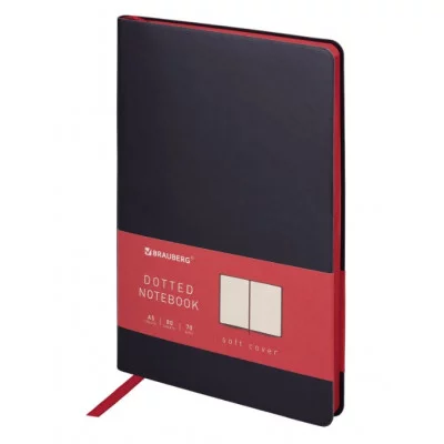 Блокнот А5 148x218 мм BRAUBERG Metropolis Mix под кожу, 80 л. в точку, черный, 113314