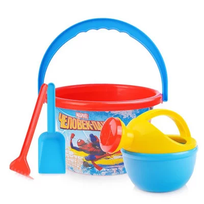 Набор Marvel «Человек-Паук» №7: ведро среднее с наклейкой, лопатка, грабельки, лейка малая №4 67104