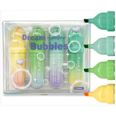 Маркер выделитель 4 цв. DH-10 "Желто-зеленые" 1-5мм, скошенный, овальный корпус, уп ПВХ SC-2272 331472