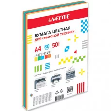 Бумага цветная А4 80г/м2 MIX интенсив 50л 5цв*10л DEVENTE 2072815 460914