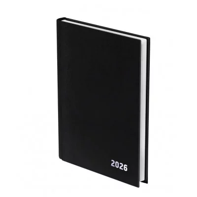 Ежедневник датированный 2026 145х215 мм, А5, STAFF, обложка бумвинил, черный, 117307